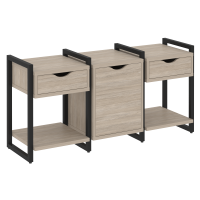 Loft Тумба на регулируемых опорах VR.L-TN-6.O Дуб Аттик/Металл Черный 1440*460*719