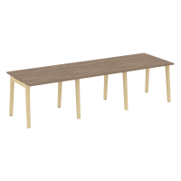 Onix Wood Стол переговорный (3 столешницы) OW.PRG-3.1 Дуб Аризона/Дуб Светлый/Металл Белый 2940*980*750