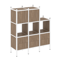 Loft Прямой стеллаж VR.L-15 Дуб Аризона/Металл Белый 1278*446*1458