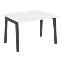 Onix Wood Стол переговорный (1 столешница) OW.PRG-1.2 Белый Бриллиант/Дуб Темный/Металл Антрацит 1180*980*750