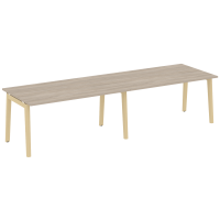 Onix Wood Стол переговорный (2 столешницы) OW.PRG-2.4 Дуб Аттик/Дуб Светлый/Металл Белый 3160*980*750