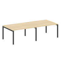 Metal System Quattro Переговорный стол (2 столешницы) на П-образном м/к 50БП.ПРГ-2.3 Акация Лорка/Металл Антрацит 2800*1235*750