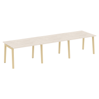 Onix Wood Стол переговорный (3 столешницы) OW.PRG-3.2 Денвер Светлый/Дуб Светлый/Металл Белый 3540*980*750