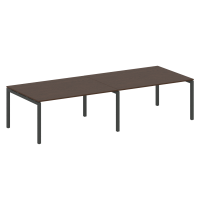 Metal System Quattro Переговорный стол (2 столешницы) на П-образном м/к 50БП.ПРГ-2.4 Венге Цаво/Металл Антрацит 3200*1235*750