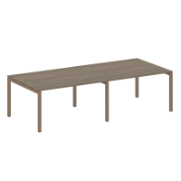 Metal System Quattro Переговорный стол (2 столешницы) на П-образном м/к 50БП.ПРГ-2.3 Вяз Благородный/Металл Мокко 2800*1235*750