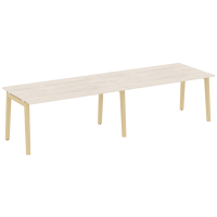 Onix Wood Стол переговорный (2 столешницы) OW.PRG-2.4 Денвер Светлый/Дуб Светлый/Металл Белый 3160*980*750