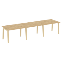 Onix Wood Стол переговорный (3 столешницы) OW.PRG-3.2 Тиквуд Светлый/Дуб Светлый/Металл Белый 3540*980*750