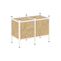 Loft Прямой стеллаж VR.L-01 Тиквуд Светлый/Металл Белый 862*446*636
