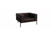 Flex Диван одноместный FLX-1 Латте Люкс 405/Металл Черный 1100 *915*690
