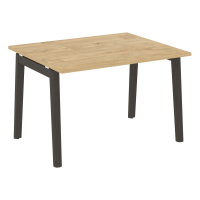 Onix Wood Стол переговорный (1 столешница) OW.PRG-1.2 Тиквуд Светлый/Дуб Темный/Металл Антрацит 1180*980*750