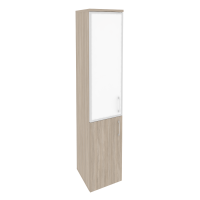 Onix Шкаф высокий узкий левый O.SU-1.2 R (L) white Дуб Аттик/Стекло White 400*420*1977