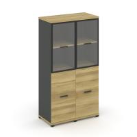 Concept Шкаф 2 узкие секции, 4 ниши CN.STU-422 RPB A Дуб Винченцо/Антрацит/Металл Антрацит/Прозрачный 836*420*1554
