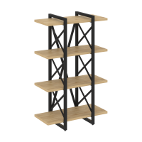 Loft Стеллаж на рег. опорах-4 полки VR.L-MST.O-4.4V Тиквуд Светлый/Металл Черный 800*400*1280