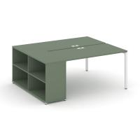 Concept Рабочая станция с опорным стеллажом CN.DRS-201 Кобо/Металл Белый 1400*1480*750