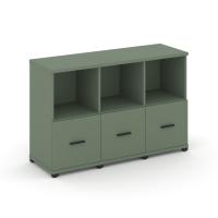 Concept Шкаф 2 узкие секции, 4 ниши CN.STU-421 B Дуб Мали/Антрацит/Металл Черный 836*420*1554