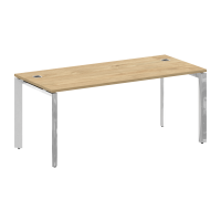 Onix Direct Lux Стол руководителя П-обр. м/к M-O.MP-SRR-5.8 Тиквуд Светлый/Нержавеющая Сталь/Хром 1780*800*750