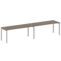 Metal System Quattro Рабочая станция на 2 места на П-образном м/к 50БП.СМ-2.5 Вяз Благородный/Металл Серый 3600*720*750