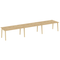 Onix Wood Стол переговорный (3 столешницы) OW.PRG-3.4 Тиквуд Светлый/Дуб Светлый/Металл Белый 4740*980*750