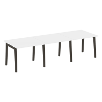 Onix Wood Стол переговорный (3 столешницы) OW.PRG-3.1 Белый Бриллиант/Дуб Темный/Металл Антрацит 2940*980*750