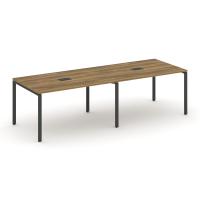 Concept Рабочая станция с опорными шкафами-купе с надставкой низ. CN.DRS-284 B Дуб Винченцо/Антрацит/Металл Черный 4000*1480*1140
