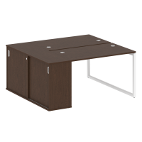 Metal System Quattro Рабочая станция с шкафом-купе на О-образном м/к 40БО.РС-СШК-1.2 Т Венге Цаво/Металл Белый 1610*1475*750