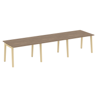 Onix Wood Стол переговорный (3 столешницы) OW.PRG-3.2 Дуб Аризона/Дуб Светлый/Металл Белый 3540*980*750
