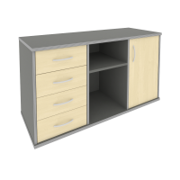 Riva Тумба под оргтехнику с фолдингом А.МТ-2F Клен Металлик 1192*450*667