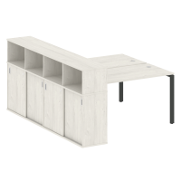 Metal System Рабочая станция с шкафом-купе на П-образном м/к БП.РС-СШК-4.3 Т Дуб Наварра/Металл Антрацит 1810*2332*1098