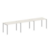 Metal System Рабочая станция на 3 места на П-образном м/к БП.СМ-3.2 Дуб Наварра/Металл Серый 3600*720*750