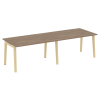 Onix Wood Стол переговорный (2 столешницы) OW.PRG-2.3 Дуб Аризона/Дуб Светлый/Металл Белый 2760*980*750