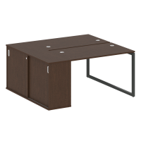 Metal System Quattro Рабочая станция с шкафом-купе на О-образном м/к 40БО.РС-СШК-1.2 Т Венге Цаво/Металл Антрацит 1610*1475*750