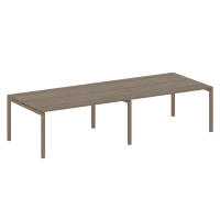 Metal System Quattro Переговорный стол (2 столешницы) на П-образном м/к 50БП.ПРГ-2.4 Вяз Благородный/Металл Мокко 3200*1235*750