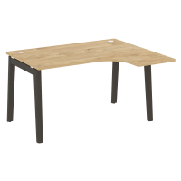 Onix Wood Стол эргономичный правый OW.SA-3 (R) Тиквуд Светлый/Дуб Темный/Металл Антрацит 1380*1180*750 (800/460)