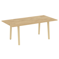Onix Wood Direct Стол переговорный OW.PRG-19 Тиквуд Светлый/Дуб Светлый/Металл Белый 1980*980*750