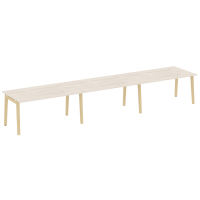 Onix Wood Стол переговорный (3 столешницы) OW.PRG-3.4 Денвер Светлый/Дуб Светлый/Металл Белый 4740*980*750