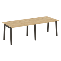Onix Wood Стол переговорный (2 столешницы) OW.PRG-2.2 Тиквуд Светлый/Дуб Темный/Металл Антрацит 2360*980*750