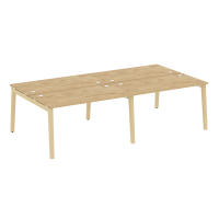 Onix Wood Рабочая станция OW.D.RS-4.3.7 Тиквуд Светлый/Дуб Светлый/Металл Белый 2760*1475*750