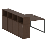 Metal System Quattro Рабочая станция с шкафом-купе на О-образном м/к 40БО.РС-СШК-4.2 Т Венге Цаво/Металл Антрацит 1610*2332*1098