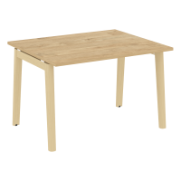 Onix Wood Стол переговорный (1 столешница) OW.PRG-1.2 Тиквуд Светлый/Дуб Светлый/Металл Белый 1180*980*750