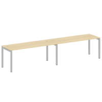 Metal System Quattro Рабочая станция на 2 места на П-образном м/к 50БП.СМ-2.5 Акация Лорка/Металл Серый 3600*720*750