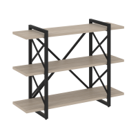 Loft Стеллаж на рег. опорах-3 полки VR.L-MST.O-3.8V Дуб Аттик/Металл Черный 1200*400*910