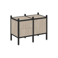 Loft Прямой стеллаж VR.L-01 Дуб Аттик/Металл Черный 862*446*636