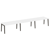 Onix Wood Стол переговорный (3 столешницы) OW.PRG-3.4 Белый Бриллиант/Дуб Темный/Металл Антрацит 4740*980*750