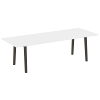 Onix Wood Direct Стол переговорный OW.PRG-25 Белый Бриллиант/Дуб Темный/Металл Антрацит 2580*980*750