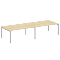 Metal System Quattro Переговорный стол (2 столешницы) на П-образном м/к 50БП.ПРГ-2.5 Акация Лорка/Металл Серый 3600*1235*750