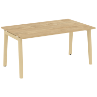 Onix Wood Стол переговорный (1 столешница) OW.PRG-1.4 Тиквуд Светлый/Дуб Светлый/Металл Белый 1580*980*750