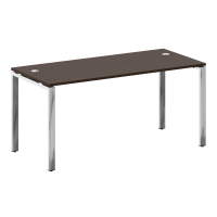 Metal System Direct Стол рабочий руковод. П-обр. м/к БП.СРР-4.7 Венге Цаво/Нержавеющая Сталь 1600*720*750