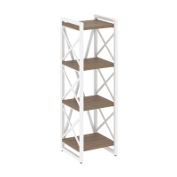 Loft Стеллаж на рег. опорах-4 полки VR.L-MST.O-4.4 Дуб Аризона/Металл Белый 400*400*1280