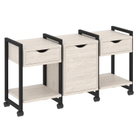 Loft Тумба на колесных опорах VR.L-TN-6.K Денвер Светлый/Металл Черный 1440*460*767
