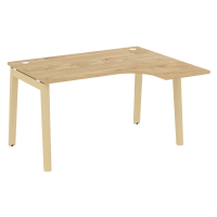 Onix Wood Стол эргономичный правый OW.SA-3 (R) Тиквуд Светлый/Дуб Светлый/Металл Белый 1380*1180*750 (800/460)